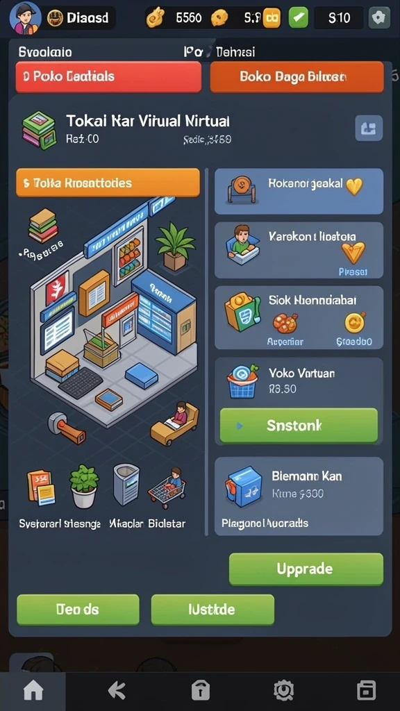 merdekawin - Menu utama permainan yang intuitif dan mudah digunakan.
